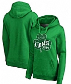 Women Detroit Lions Pro Line by Fanatics Branded St. Patrick's Day Paddy's Pride Pullover Hoodie Kelly Green FengYun,baseball caps,new era cap wholesale,wholesale hats